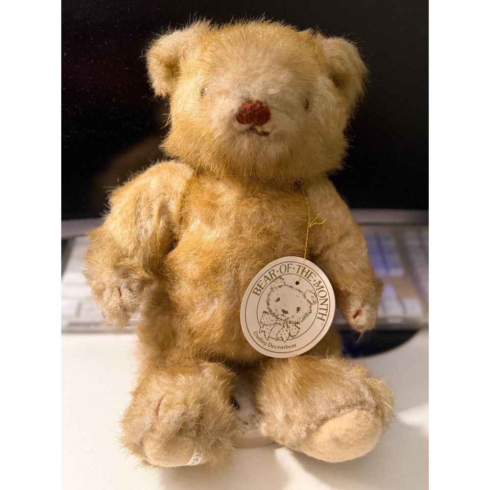 Gorham 1987 Dudley Decembear Bear of the Month Vintage Plush 12" Teddy Bear Tan
